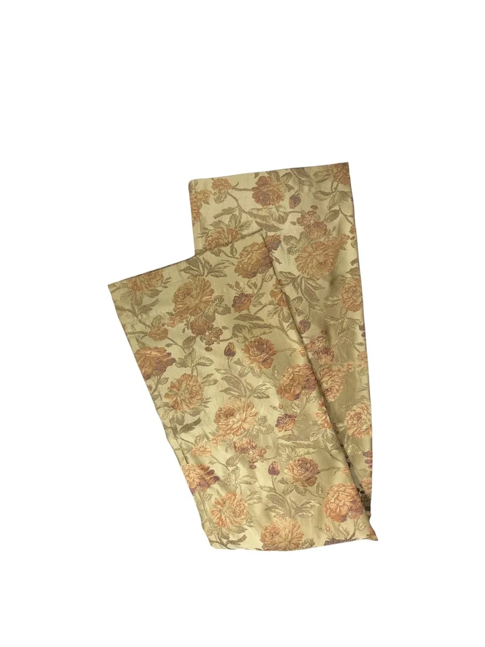 Single Croscill Olimpia Curtain Drape 1 Panel Gold Satin Embroidered Floral 86